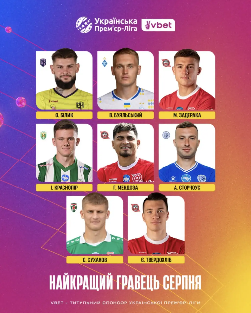 Уболівальників «Динамо» закликають обрати найкращого гравця та тренера серпня