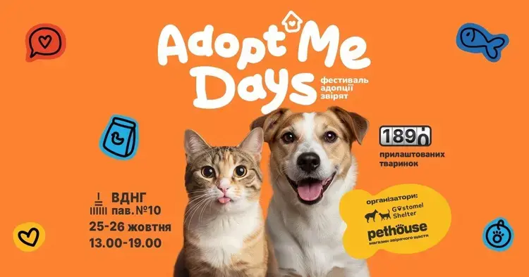 У Києві відбудеться 18-й фестиваль AdoptMe Days: тварини шукають люблячі домівки