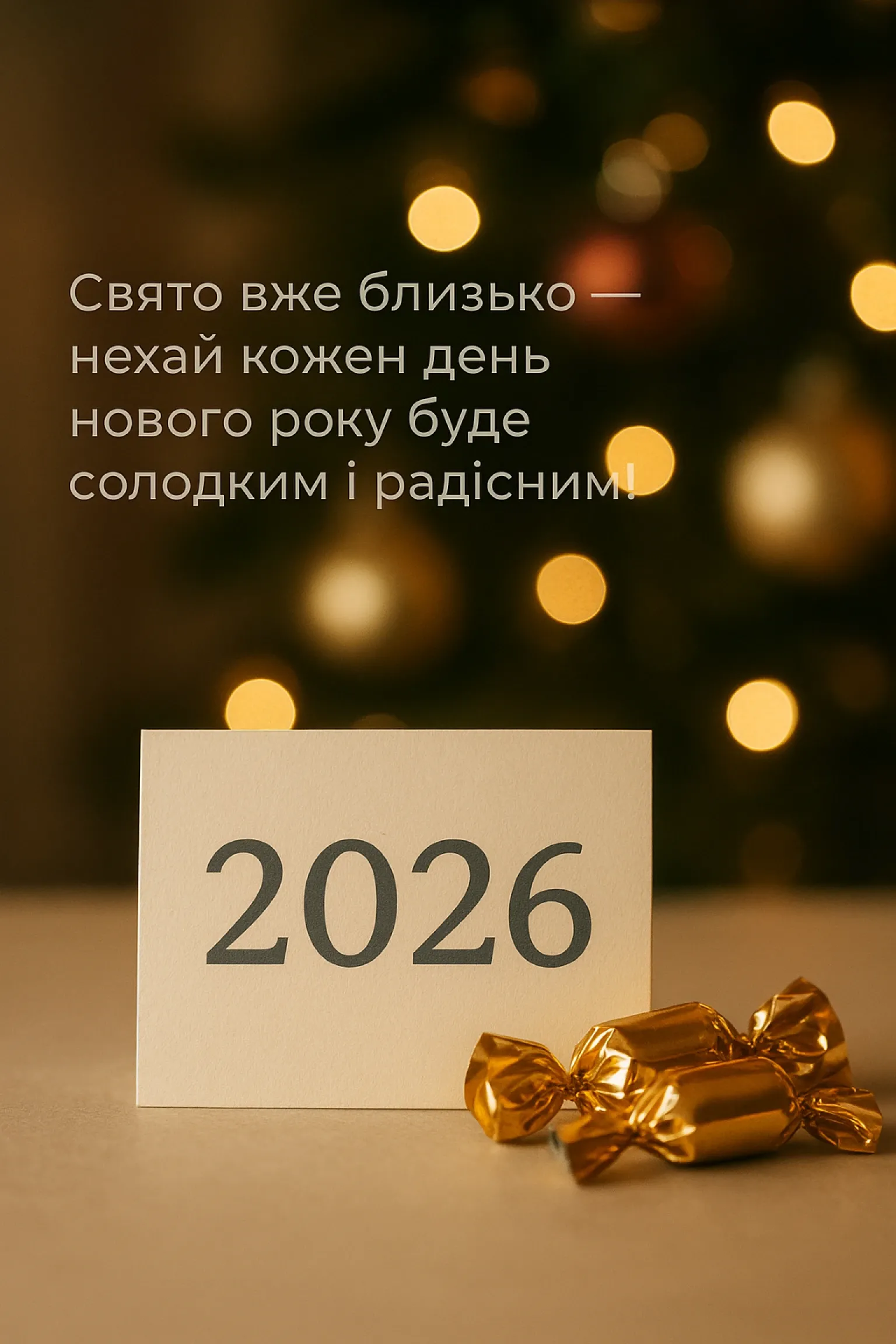 Привітання з прийдешнім новим роком 2026 українською мовою для всіх нагод
