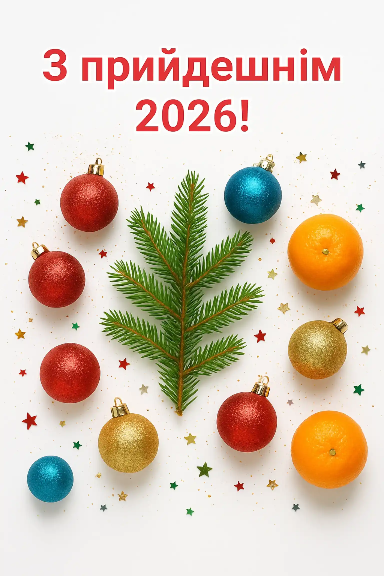 Привітання з прийдешнім новим роком 2026 українською мовою для всіх нагод