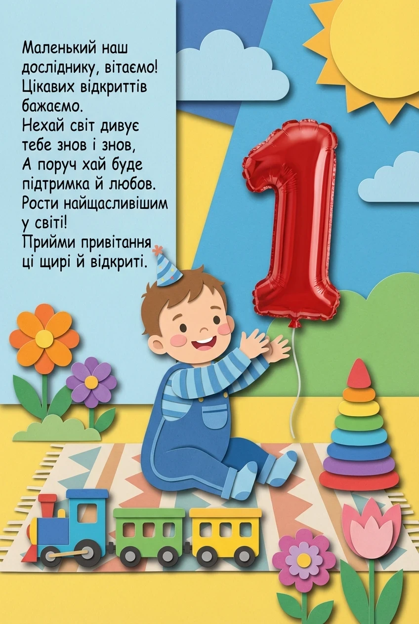 з днем народження хлопчику 1 рік