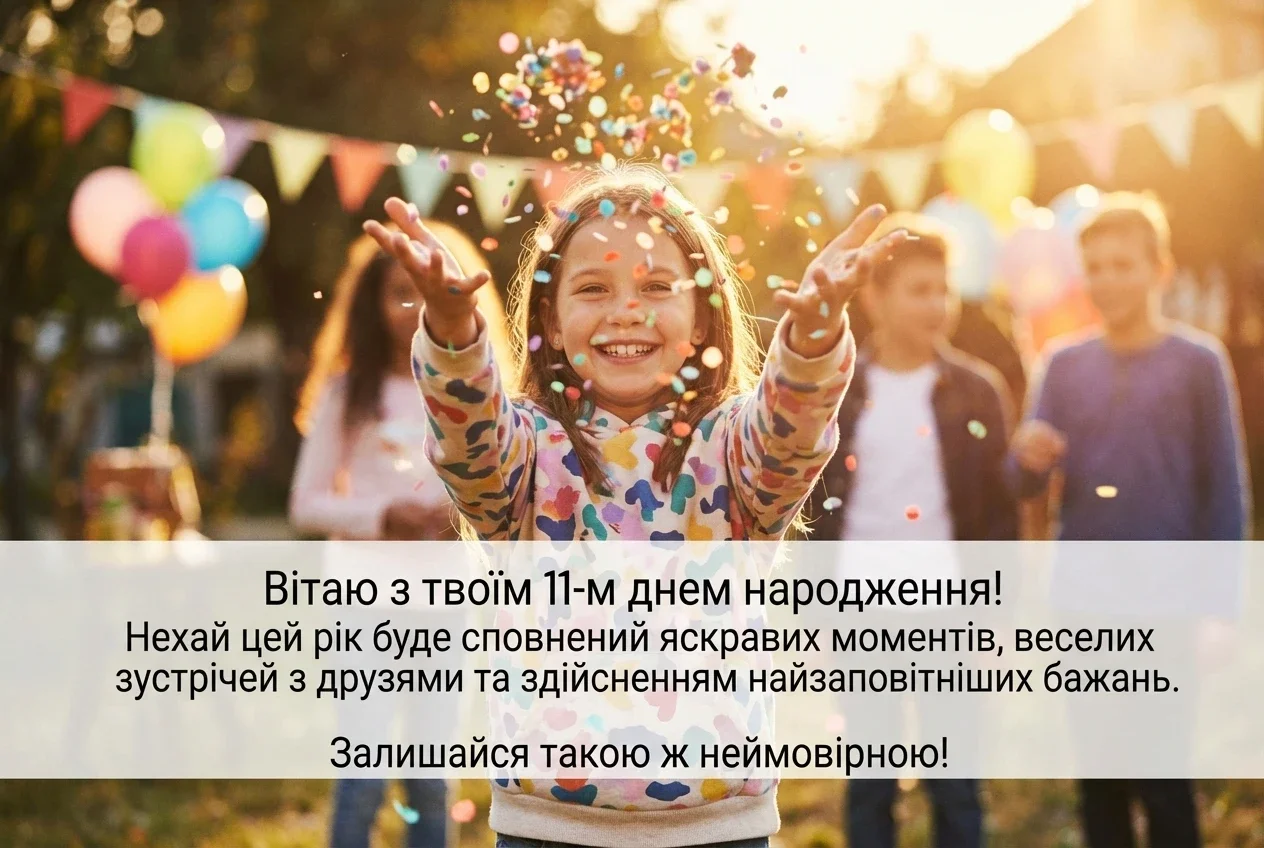 з днем народження дівчинці 11 років