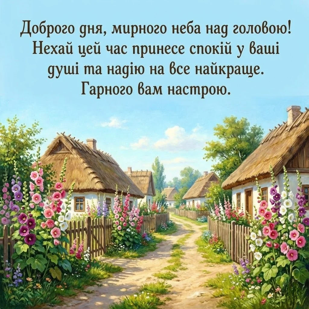 Доброго дня, мирного неба над головою: щирі побажання та красиві листівки