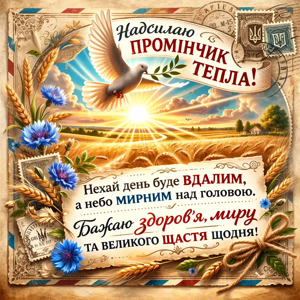 Доброго дня, мирного неба над головою: щирі побажання та красиві листівки