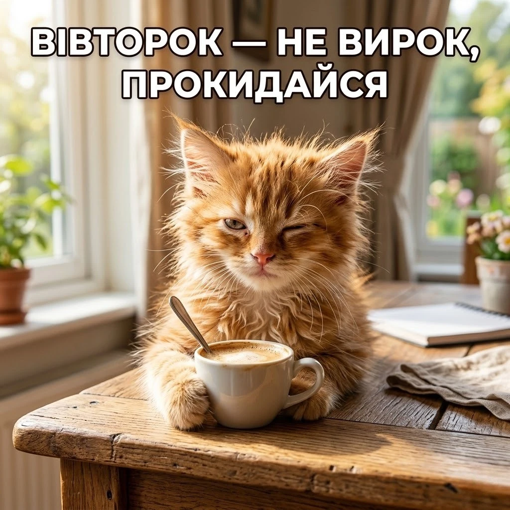 Доброго ранку вівторок: картинки та душевні побажання для гарного настрою