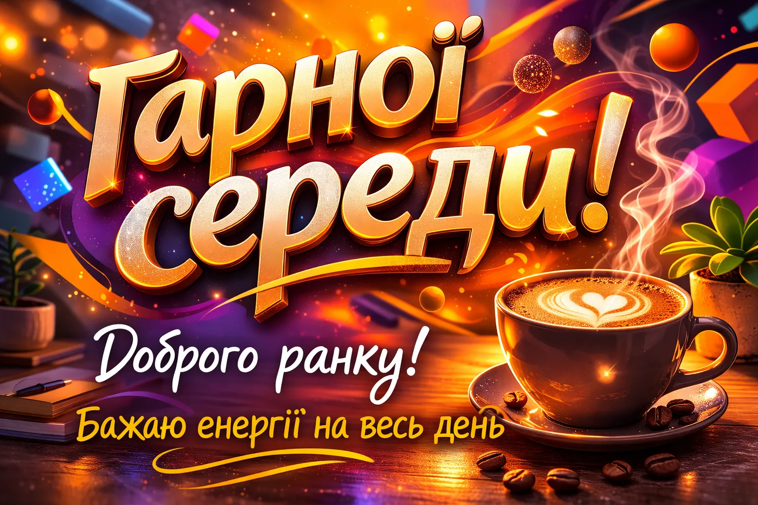 Доброго ранку та гарної середи: картинки, листівки та найтепліші побажання на екватор тижня