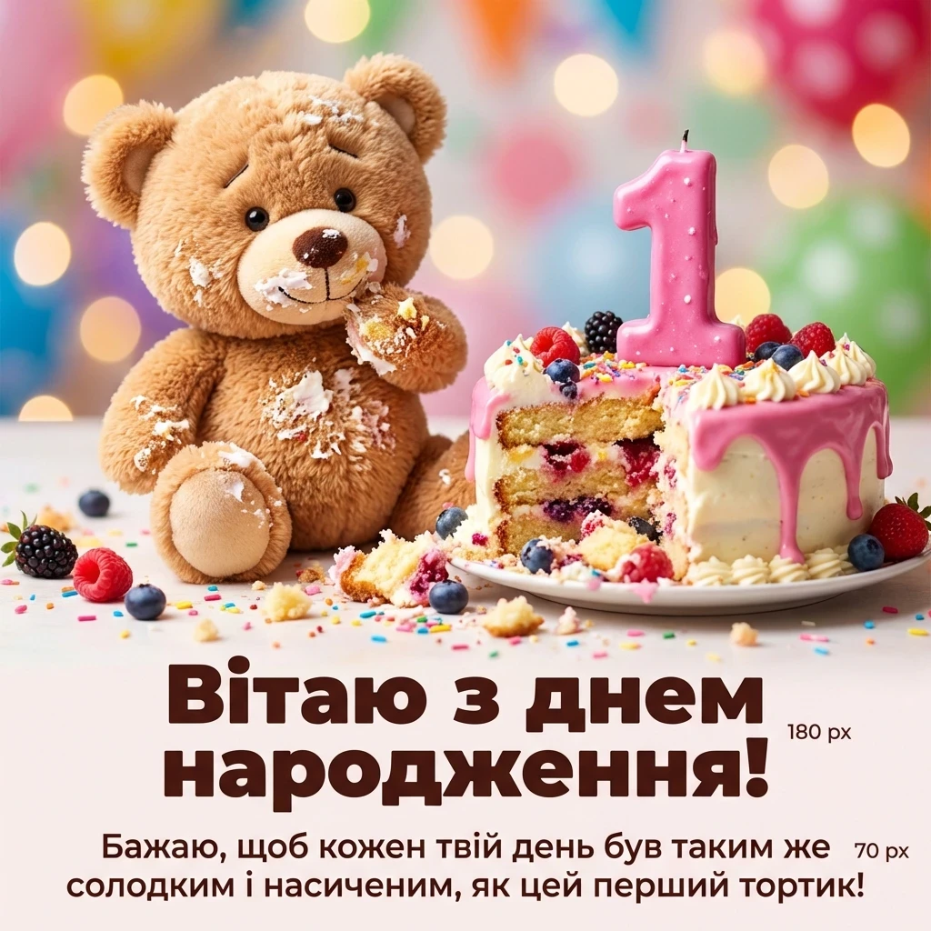 з днем народження дівчинка 1 рік