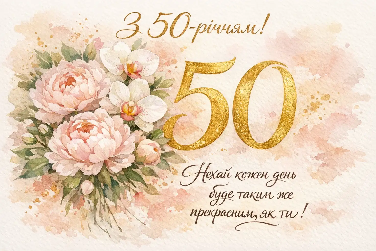 Привітання з ювілеєм 50 років для жінки