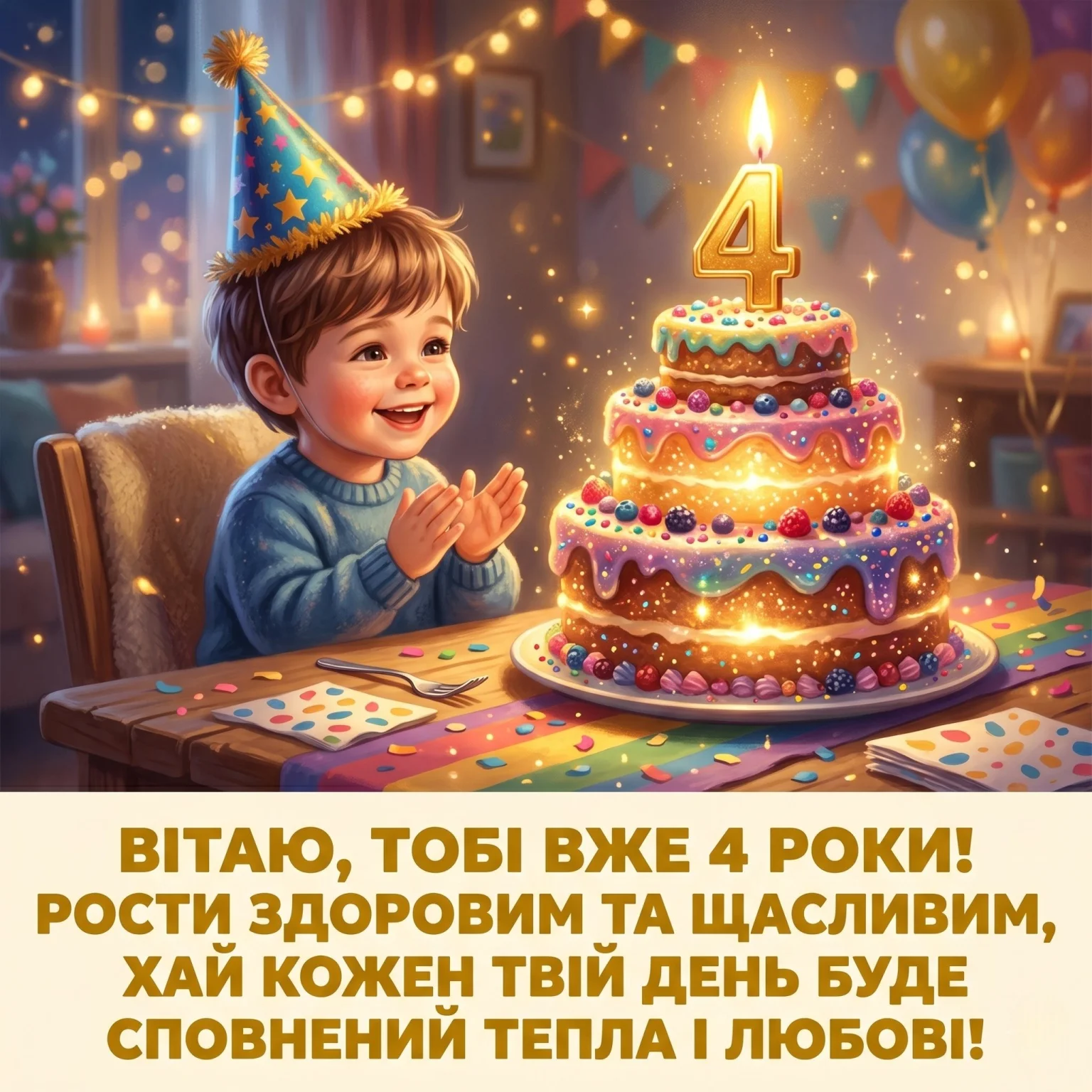 4 роки маленькому герою: найкращі привітання у віршах та своїми словами