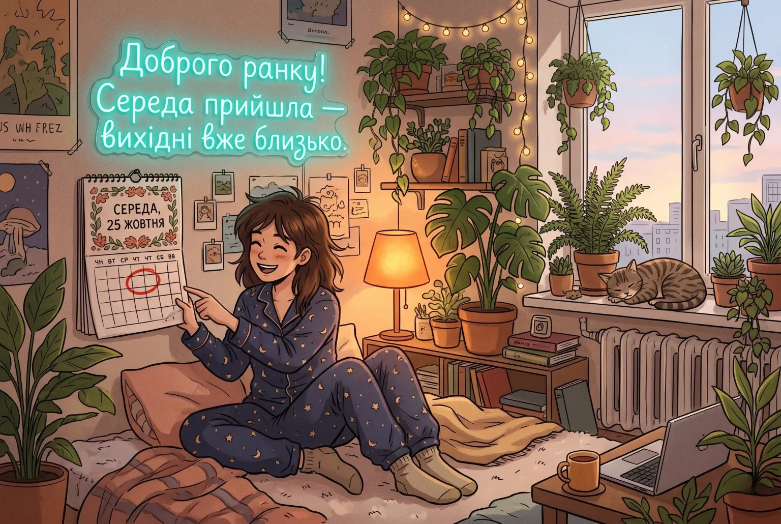 Середа: доброго ранку — картинки та найтепліші привітання для гарного настрою