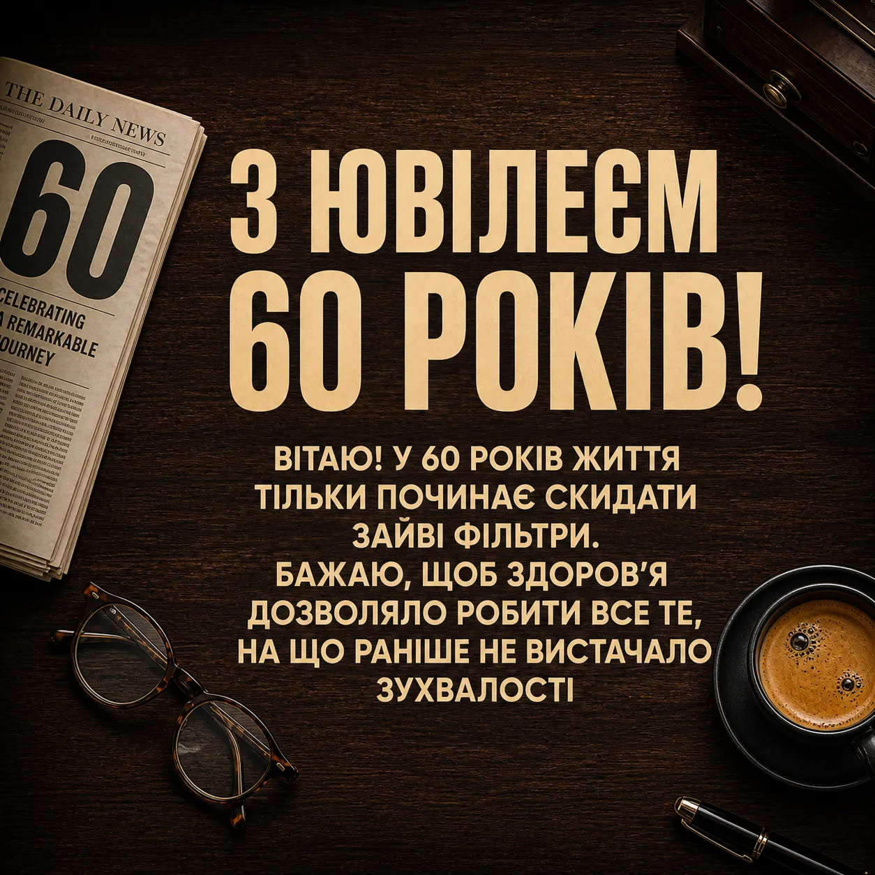 Привітання чоловіку з ювілеєм 60: вірші, проза та слова поваги