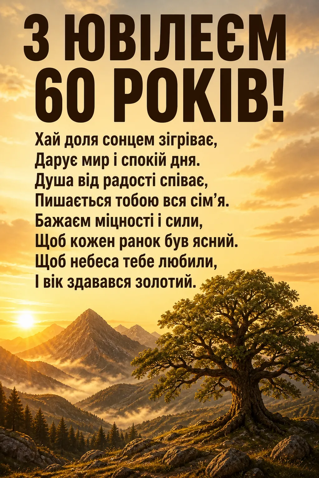 Привітання чоловіку з ювілеєм 60: вірші, проза та слова поваги