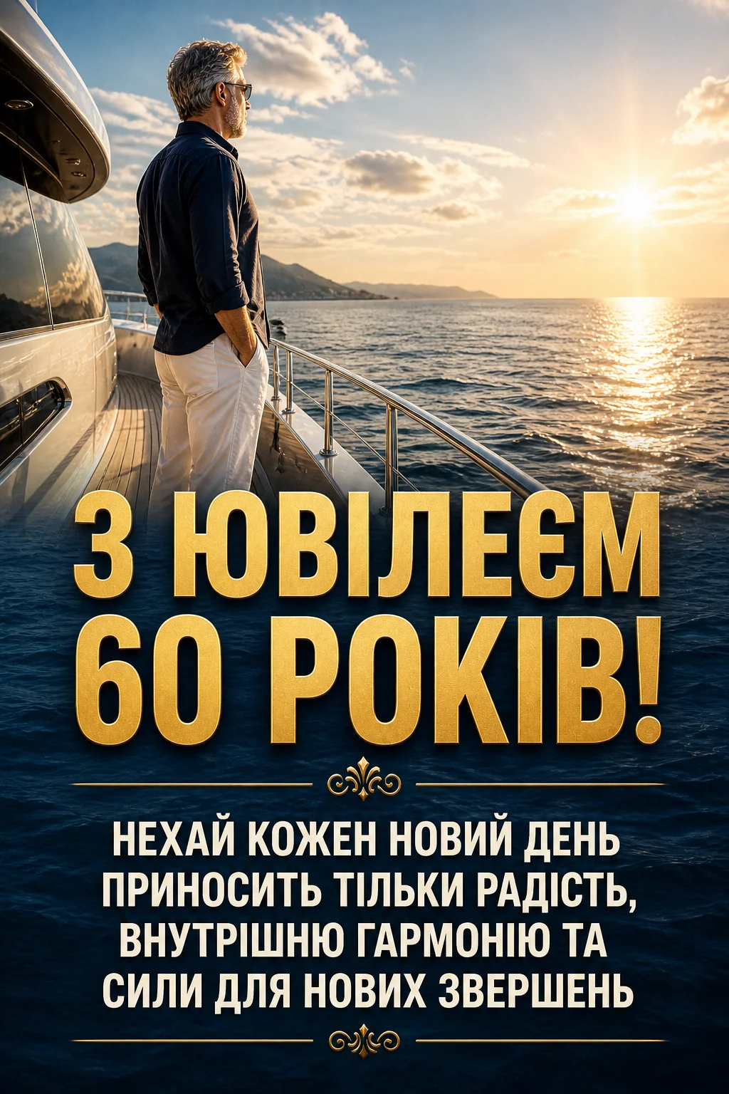 Привітання чоловіку з ювілеєм 60: вірші, проза та слова поваги