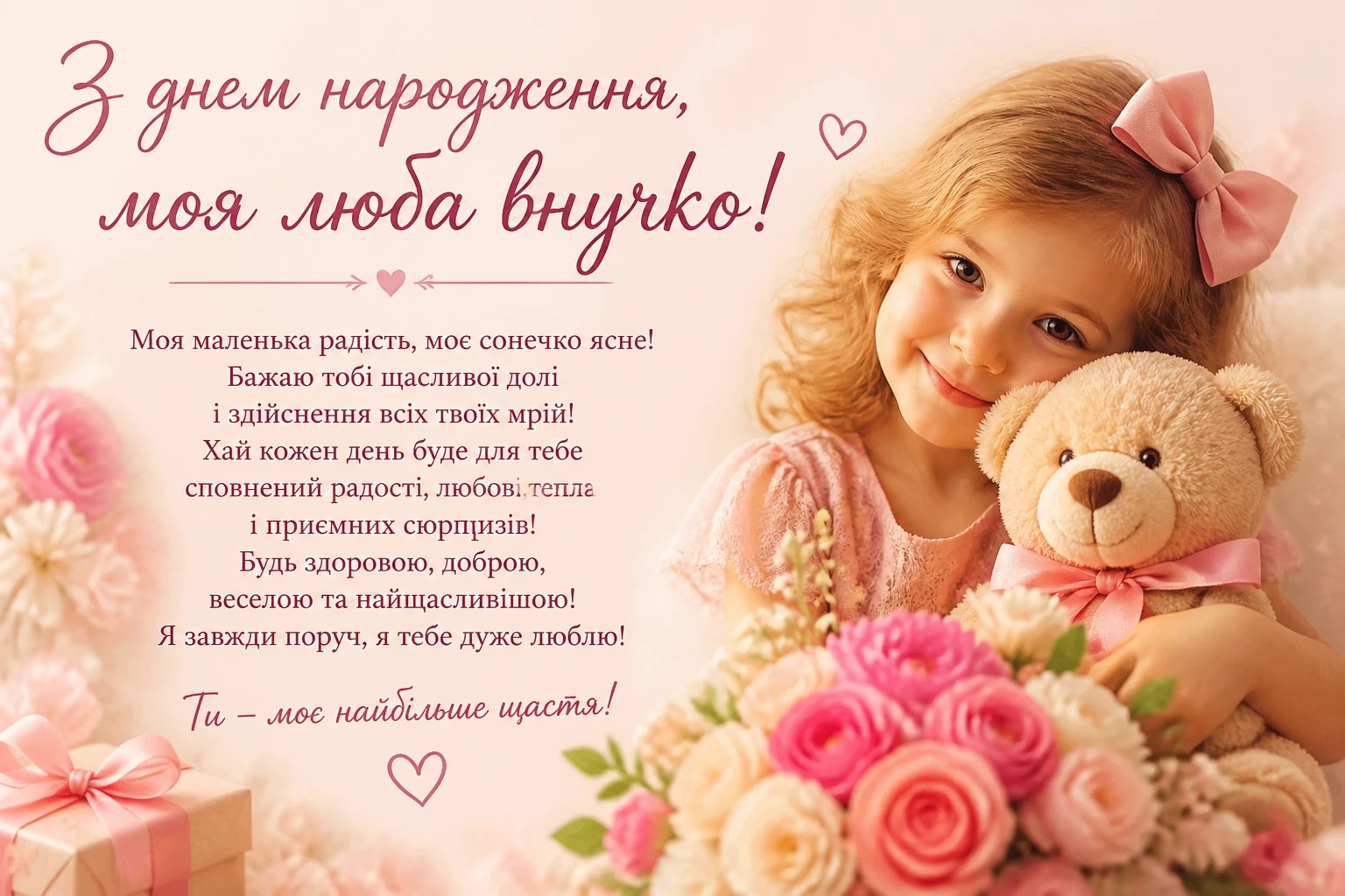 Зворушливі привітання з днем народження внучці