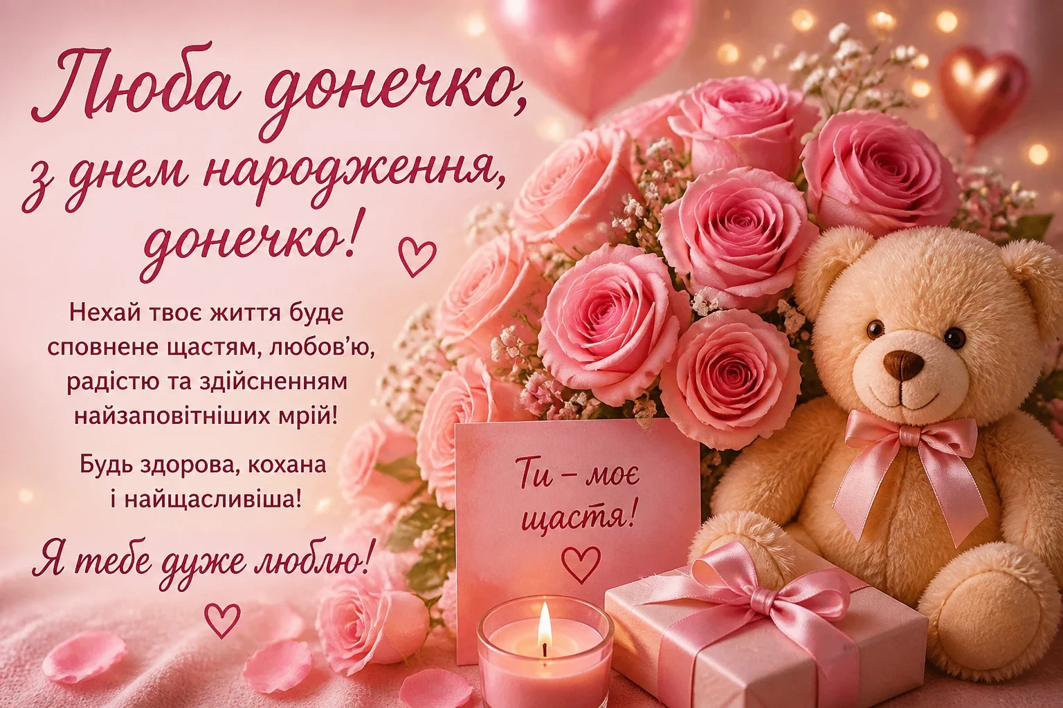 Люба донечко, з днем народження, донечко