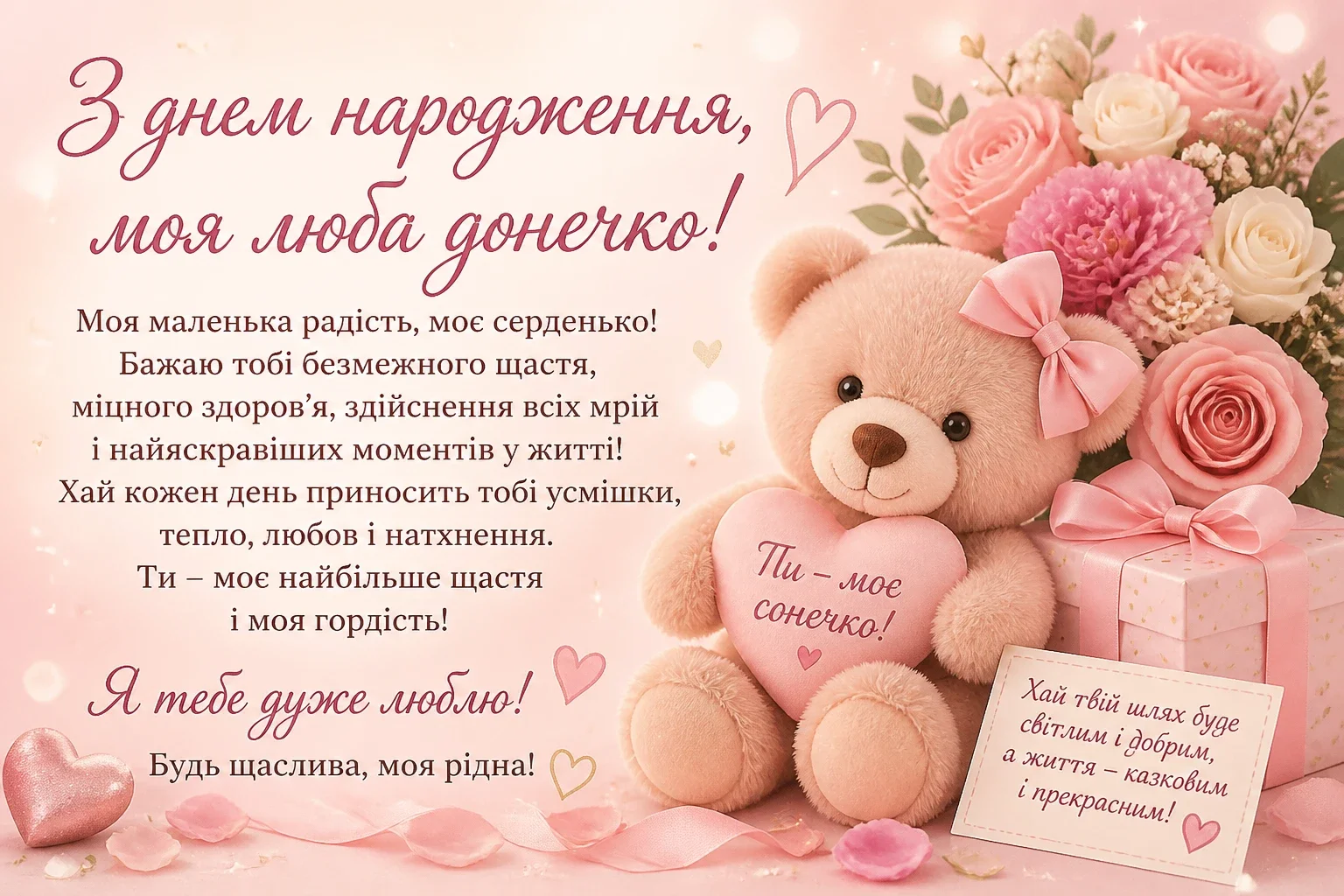 Привітання з днем народження для донечки