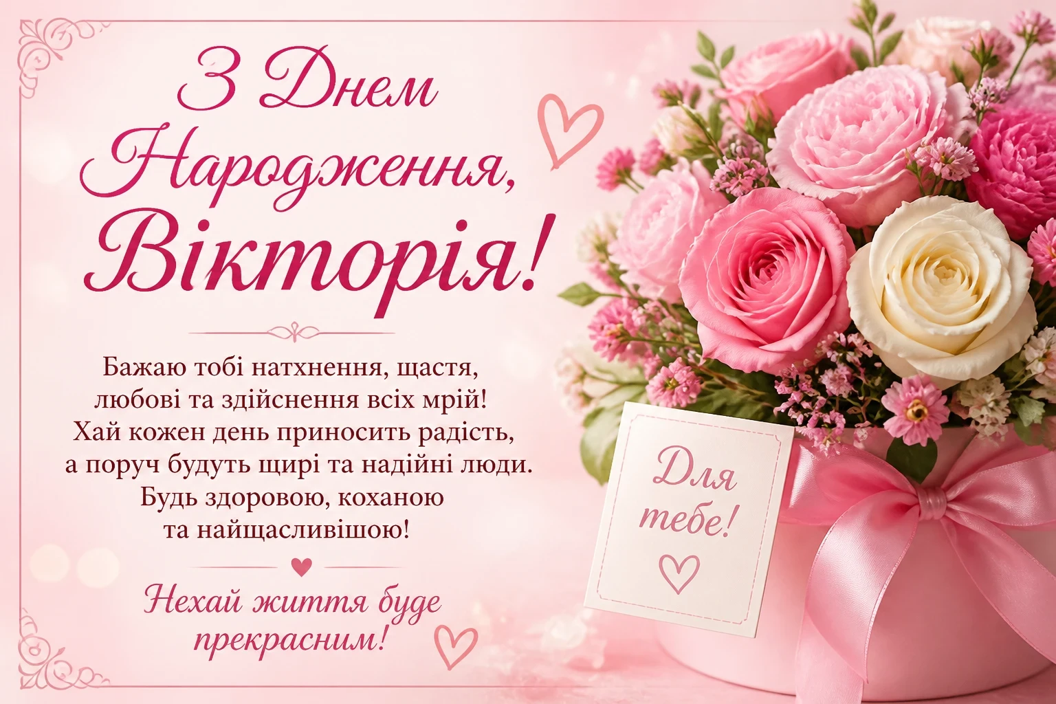 Привітання з днем народження Вікторії