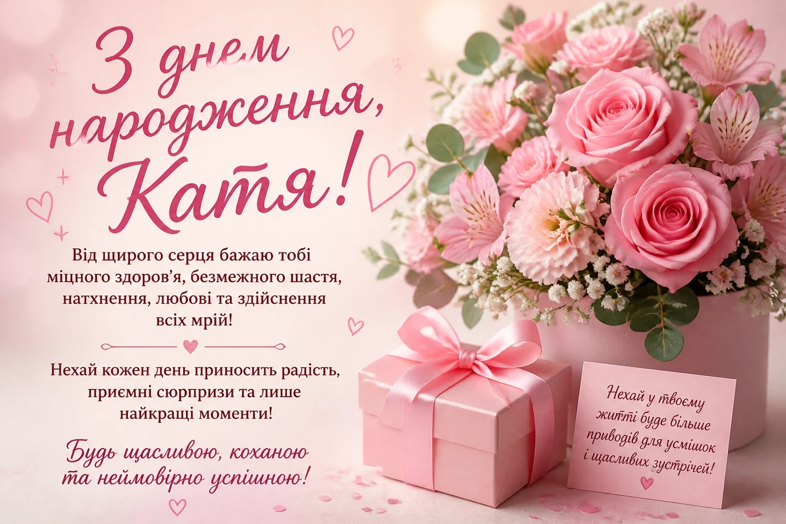 Привітання з днем народження для Каті