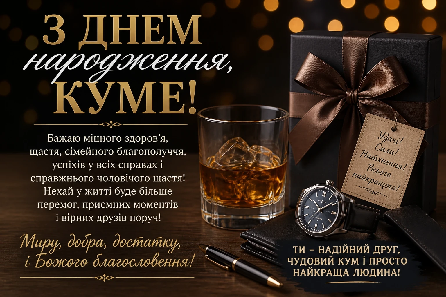 Привітання з днем народження кумові