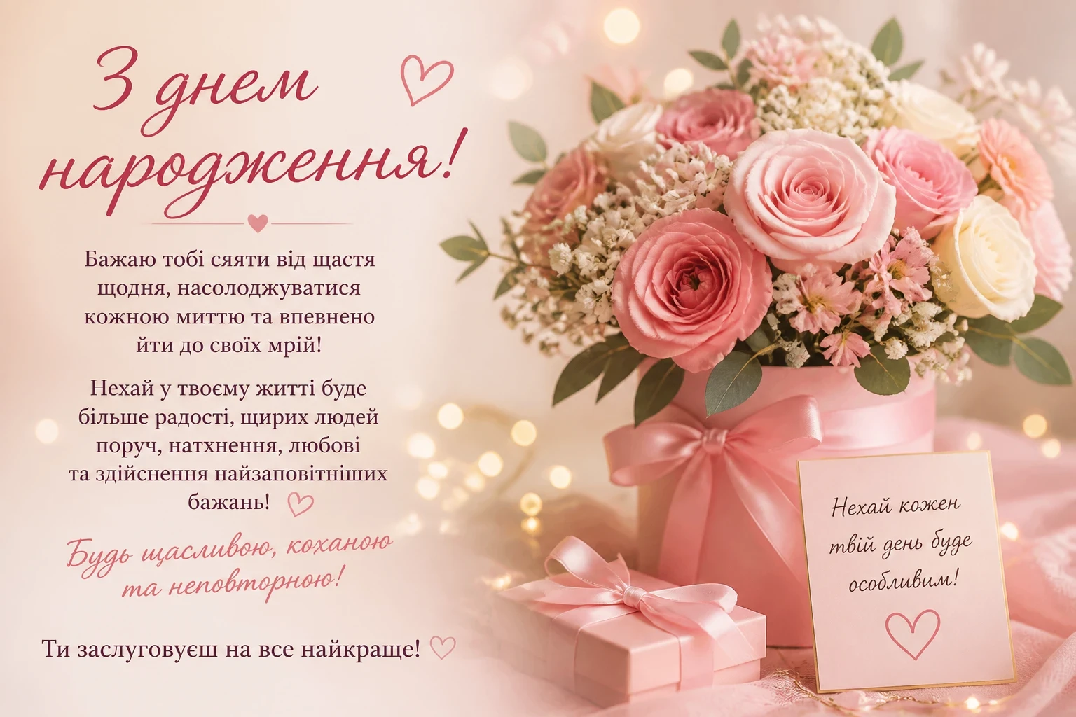Привітання з днем народження молодій дівчині