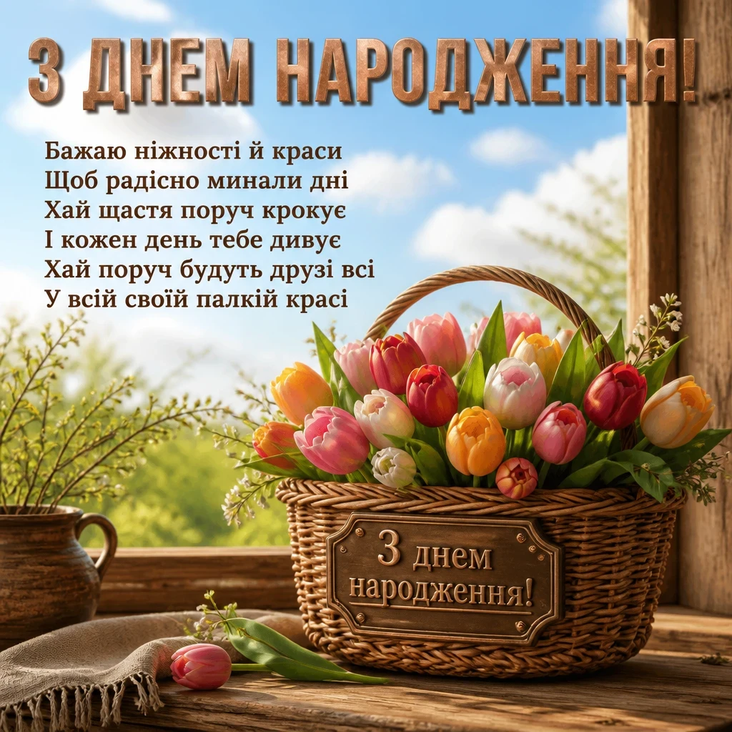 красиві привітання з днем народження жінці квіти