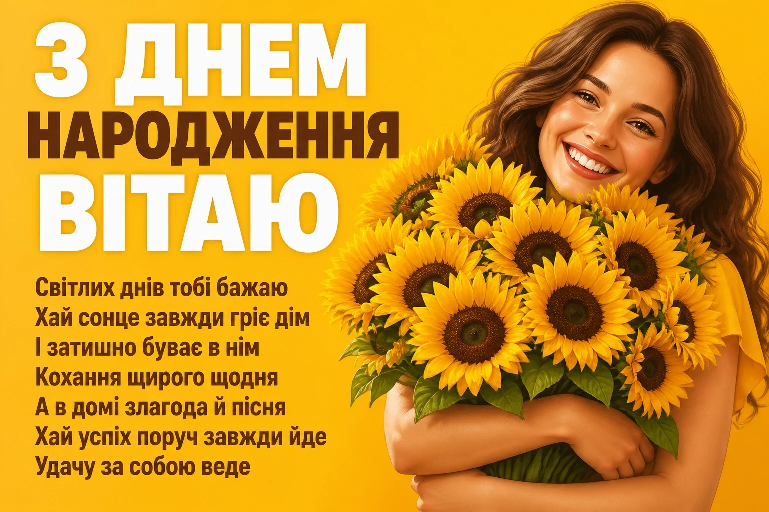 красиві привітання з днем народження жінці квіти