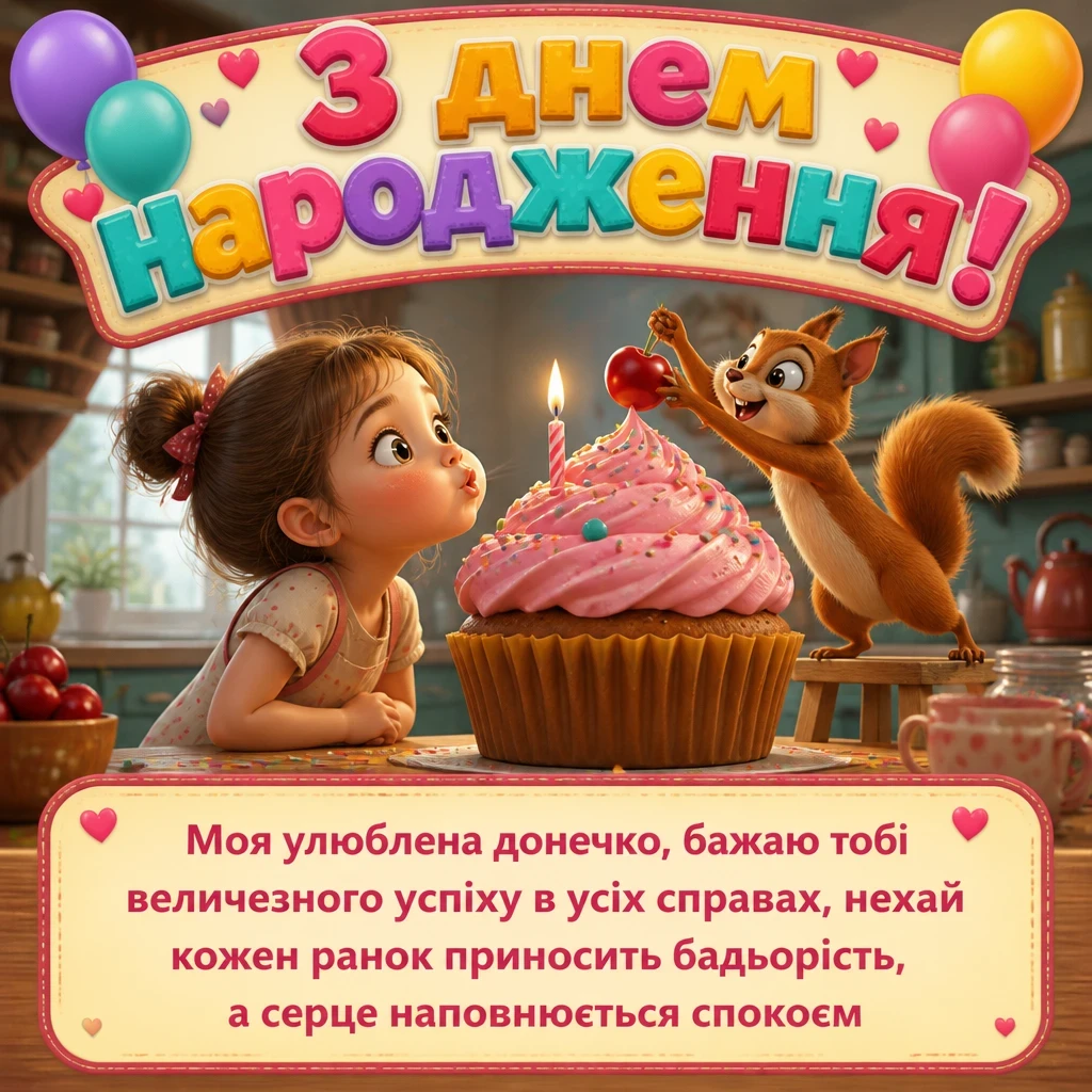 привітання з днем народження для донечки
