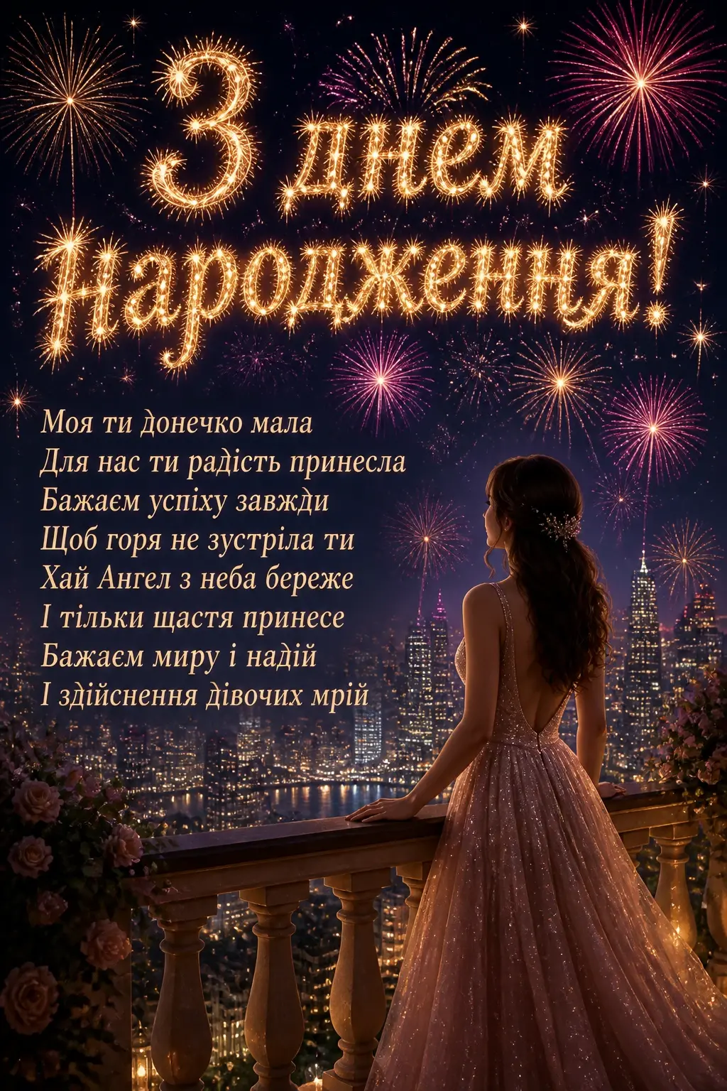 привітання з днем народження для донечки