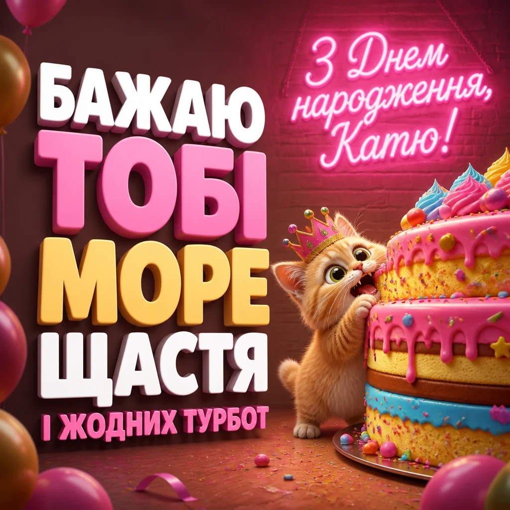 з днем народження катя