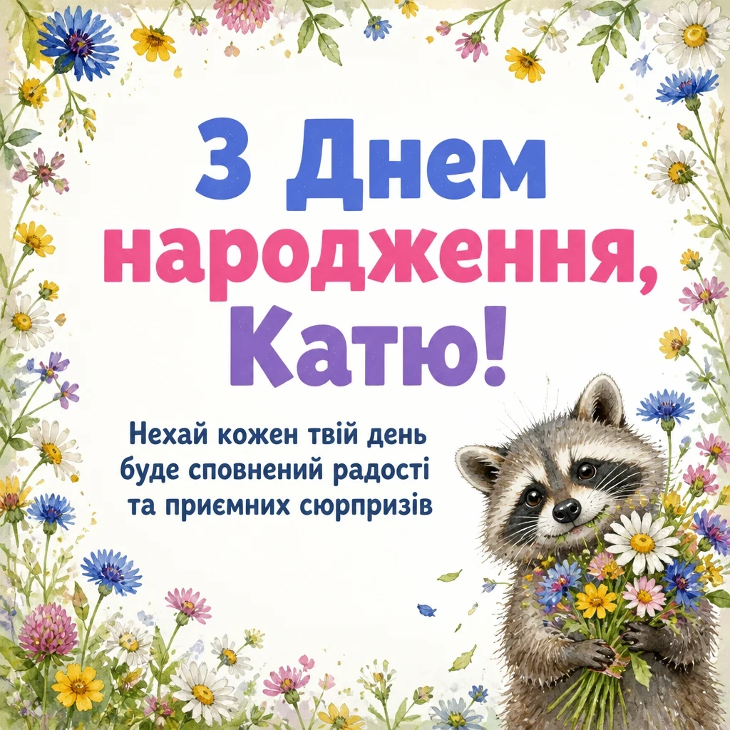 з днем народження катя