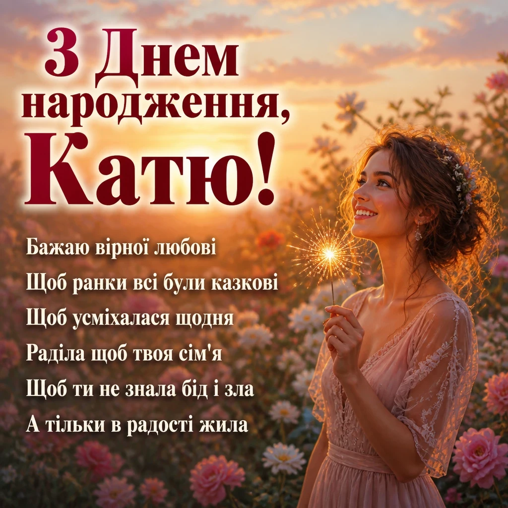 з днем народження катя
