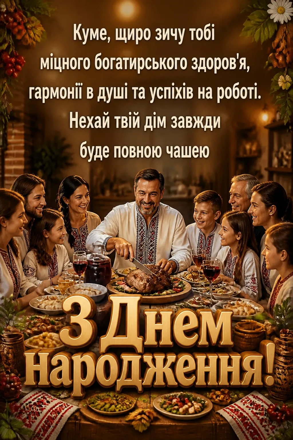 привітання з днем народження кумові