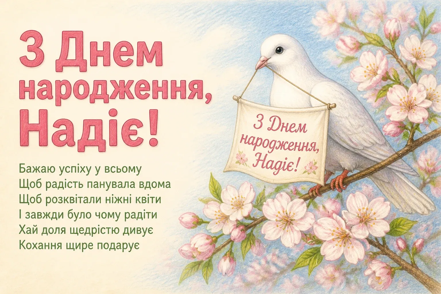 з днем народження надія з днем народження надія