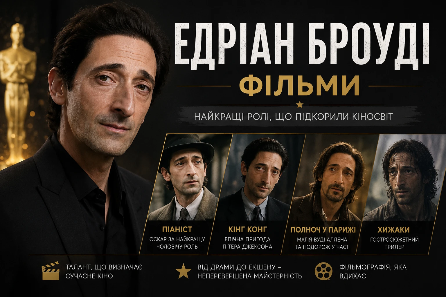 Едріан Броуді: фільми від дебюту до «Бруталіста»